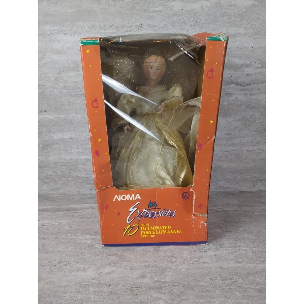 Vintage Noma Expressions‎ 10 Light Illuminated Porcelain Angel Tree Top